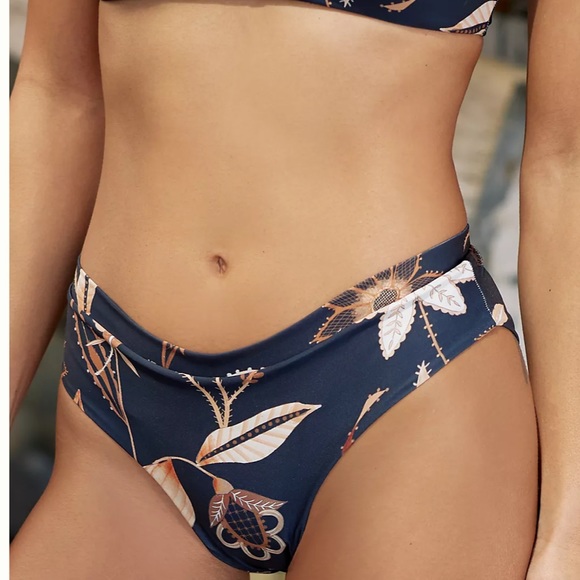 Anthropologie x Encantadore Trisha Bikini Bottoms Black Floral NWT S